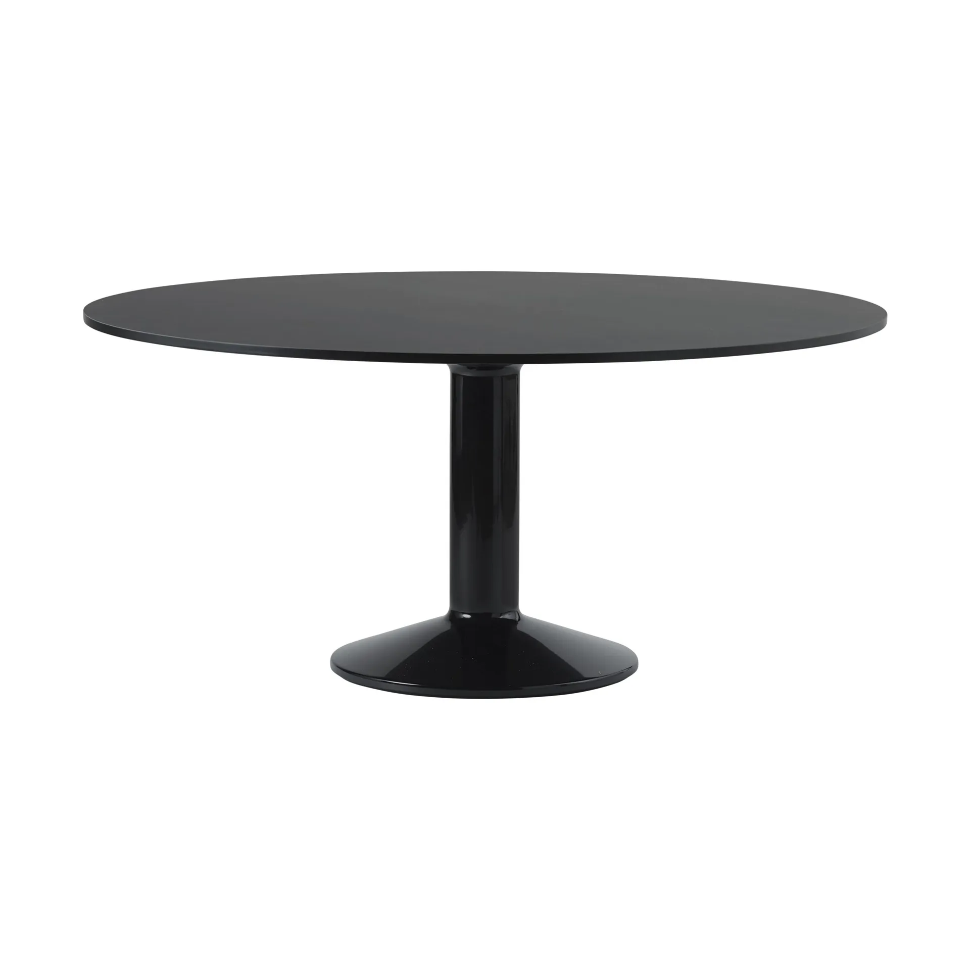 Midst pilaar­tafel, Black linoleum-black, Ø160 cm Muuto