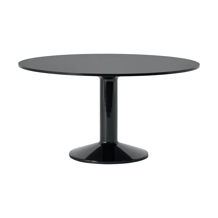 Midst pilaar­tafel - Black linoleum-zwart, Ø140 cm - Muuto