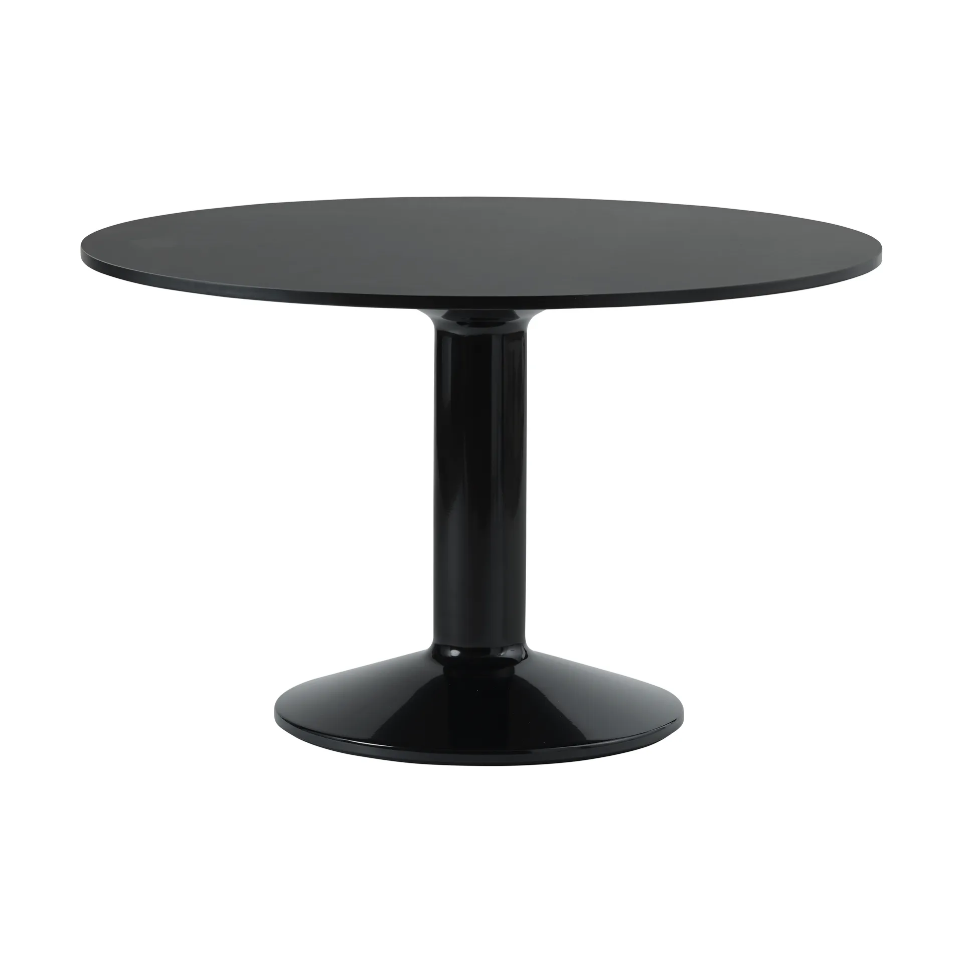 Midst pilaar­tafel, Black nanolaminaat-zwart, Ø120 cm Muuto