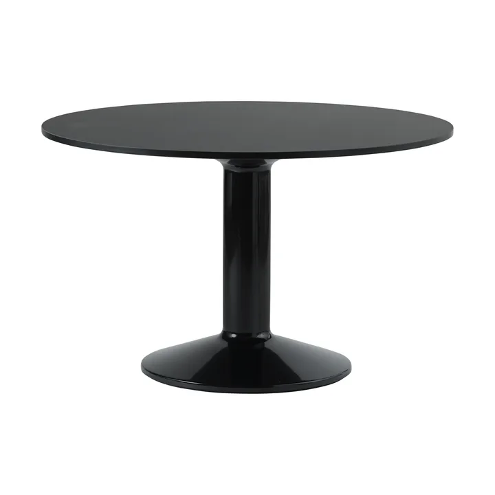 Midst pilaar­tafel - Black nanolaminaat-zwart, Ø120 cm - Muuto