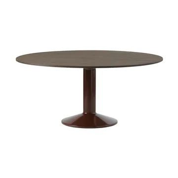 Midst pilaar­tafel - Dark oiled oak-dark red, Ø160 cm - Muuto