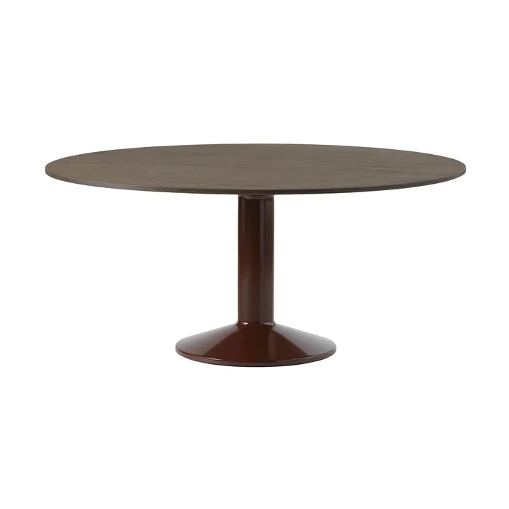 Midst pilaar­tafel - Dark oiled oak-dark red, Ø160 cm - Muuto