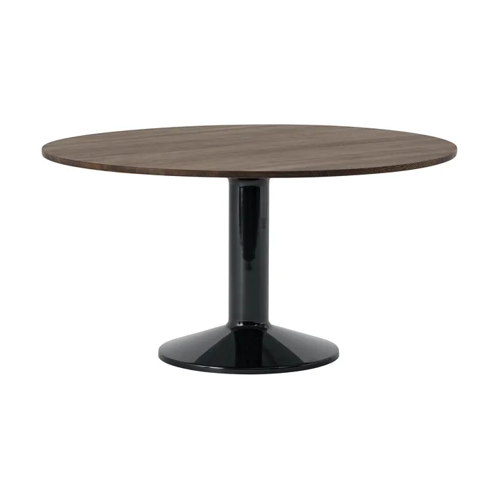 Midst pilaar­tafel - Donker geolied eiken-zwart, Ø140 cm - Muuto