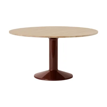 Midst pilaar­tafel - Geolied eiken-donkerrood, Ø140 cm - Muuto