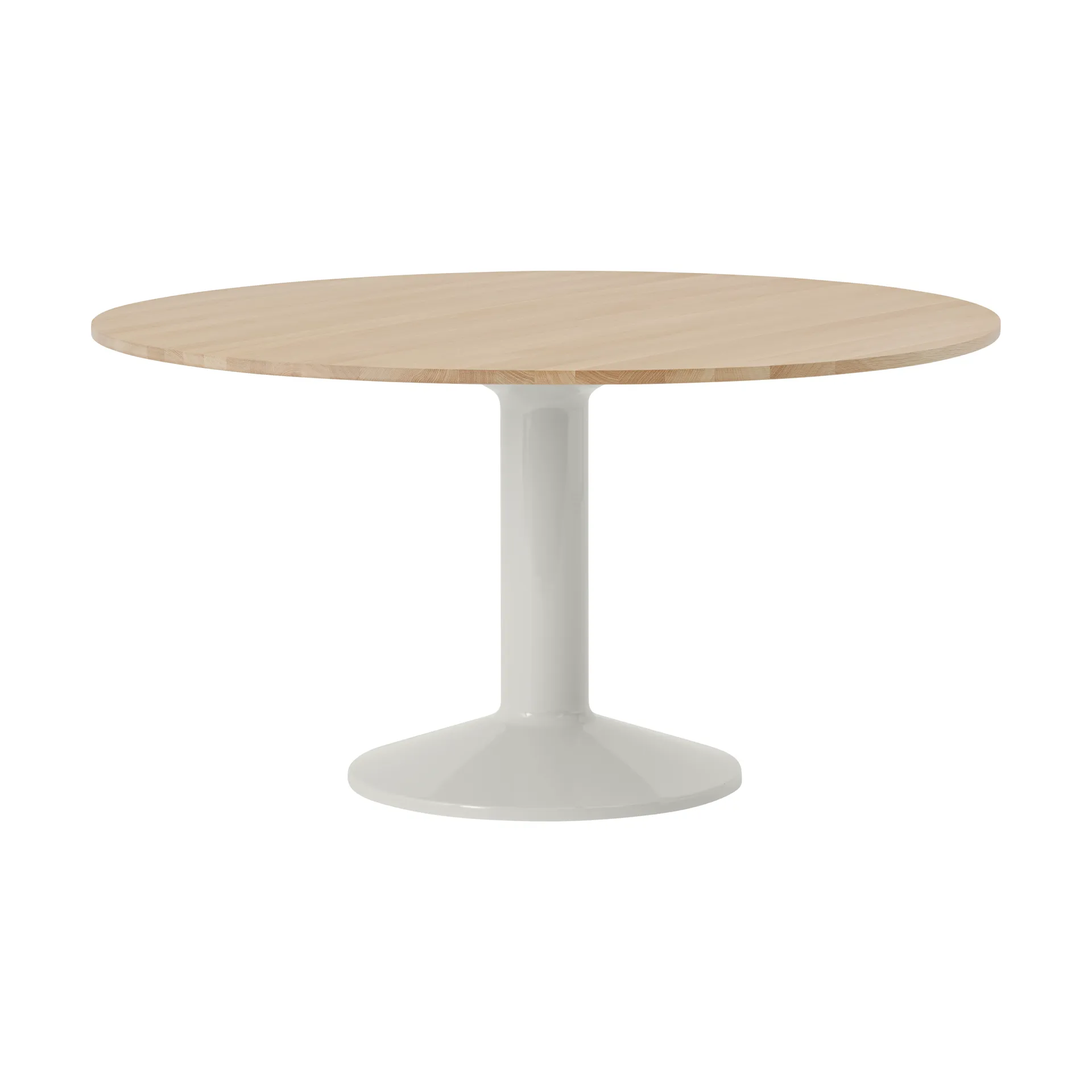 Midst pilaar­tafel, Geolied eiken-grijs, Ø140 cm Muuto