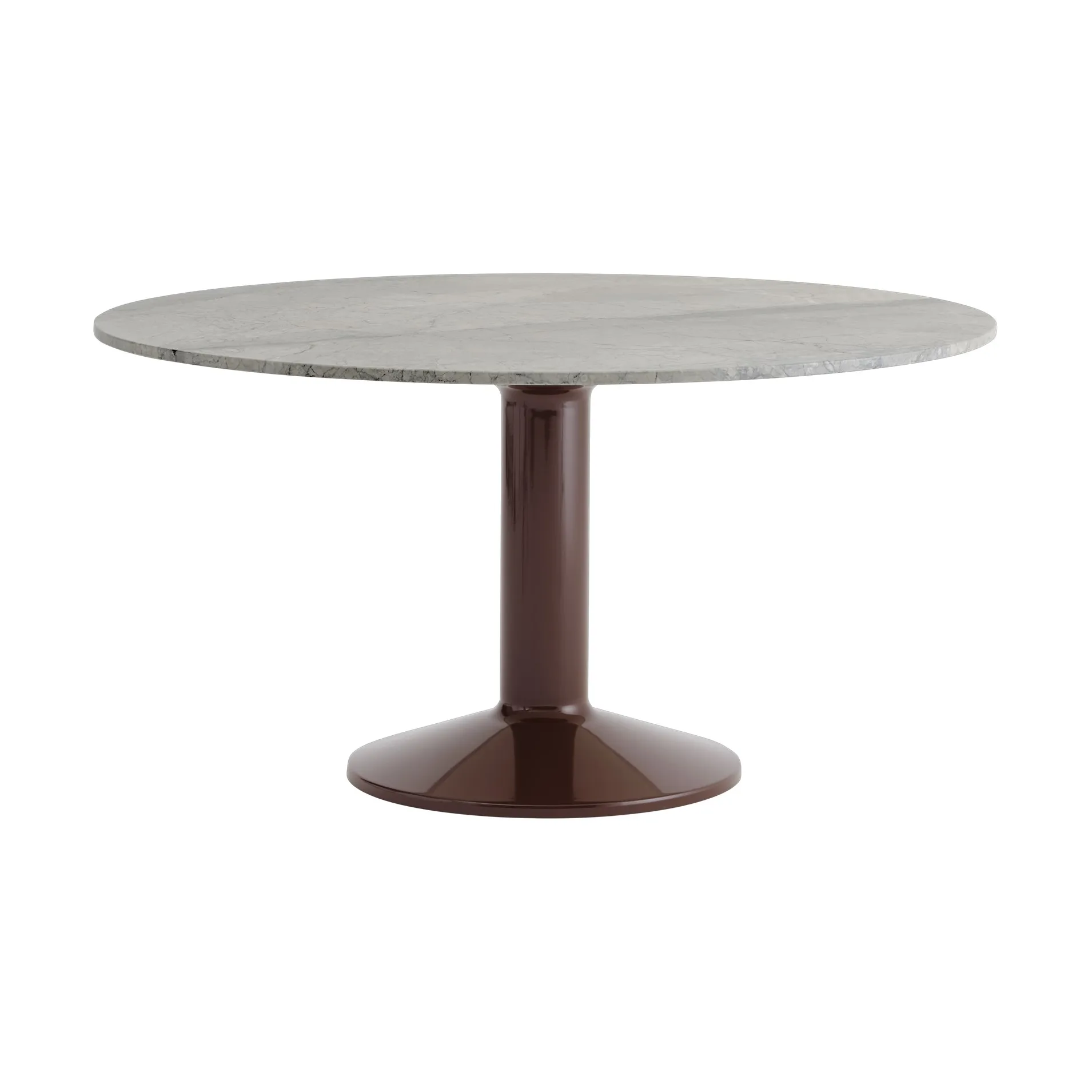 Midst pilaar­tafel, Grey marble-dark red, Ø140 cm Muuto