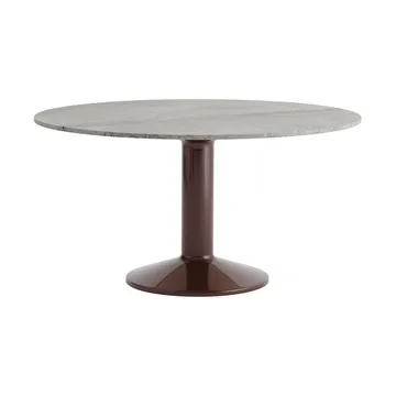 Midst pilaar­tafel - Grey marble-dark red, Ø140 cm - Muuto