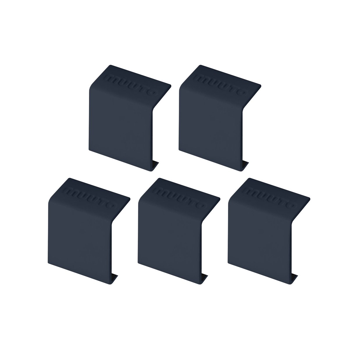 Muuto Mini stacked 2.0 clips - 5 pack Nachtblauw | Scandinavisch Interieur | Planken & planksystemen | Blauw