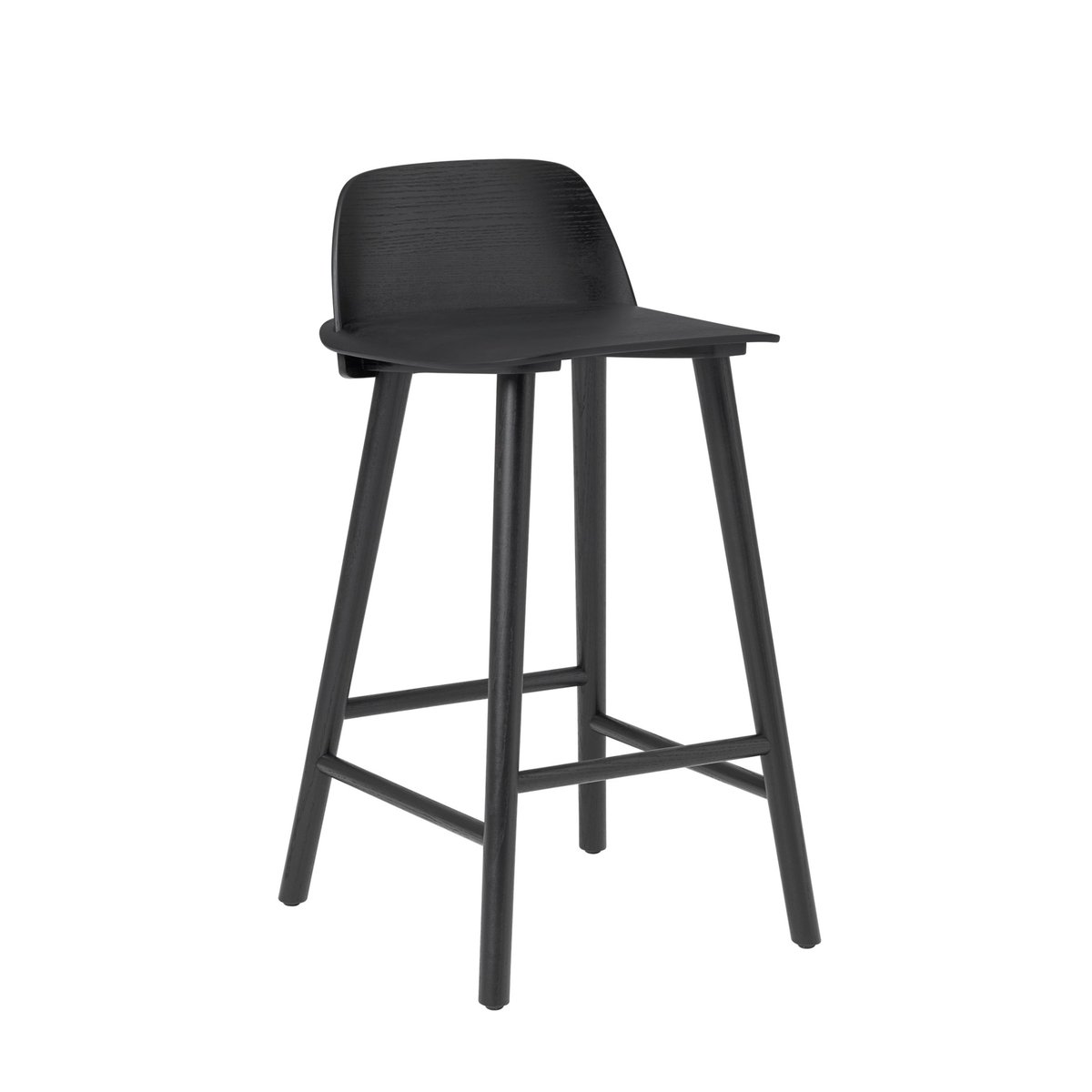 Muuto Nerd barkruk 65 cm. zwart | Scandinavisch Interieur | Barstoelen | Zwart