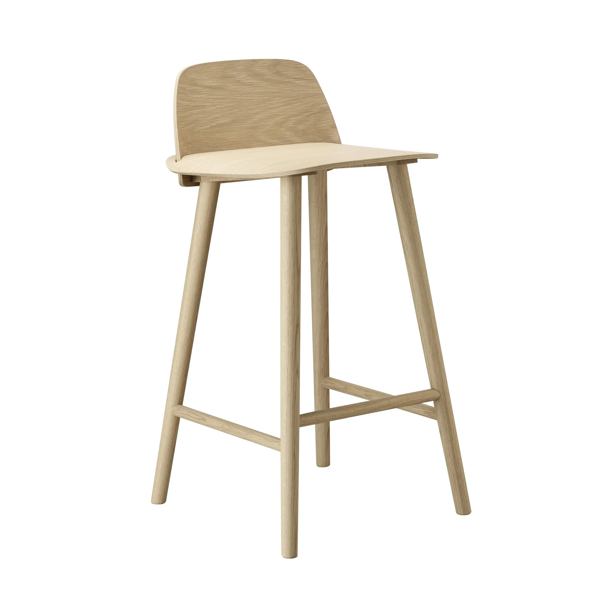 Nerd barkruk 75 cm, eikenhout Muuto