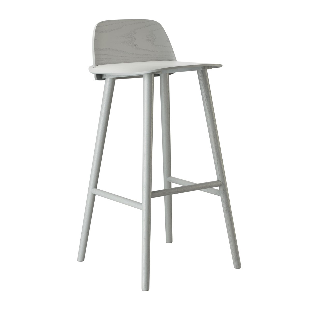 Muuto Nerd barkruk 75 cm grijs