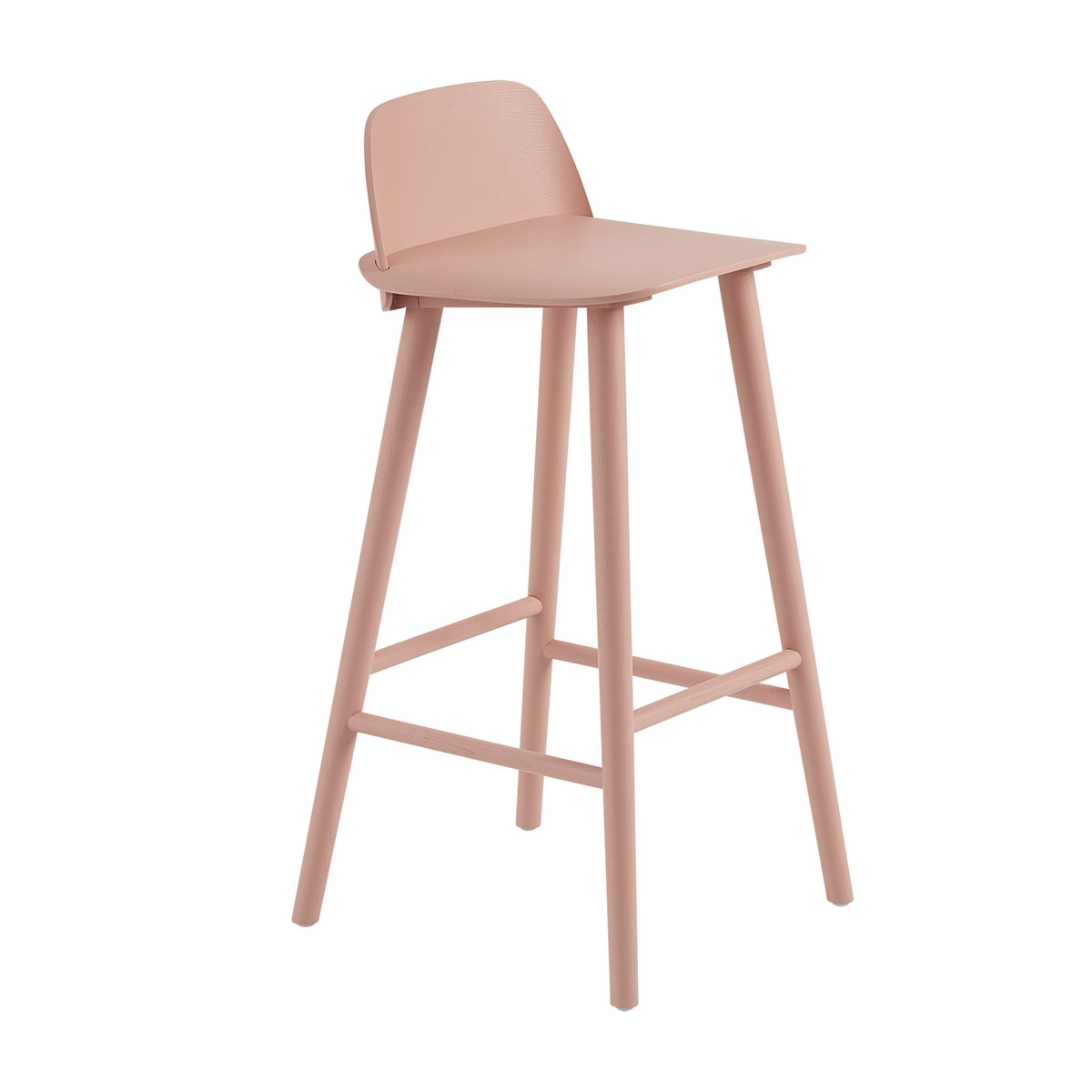 Muuto Nerd barkruk 75 cm Tan rose | Scandinavisch Interieur | Barstoelen | Roze