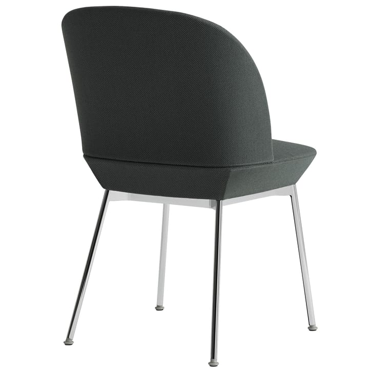 Oslo eetkamerstoel verchroomde poten, twill weave 990 Muuto