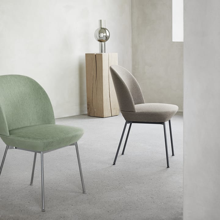 Oslo stoel bekleed met stof - Twill weave 530-Chrome - Muuto