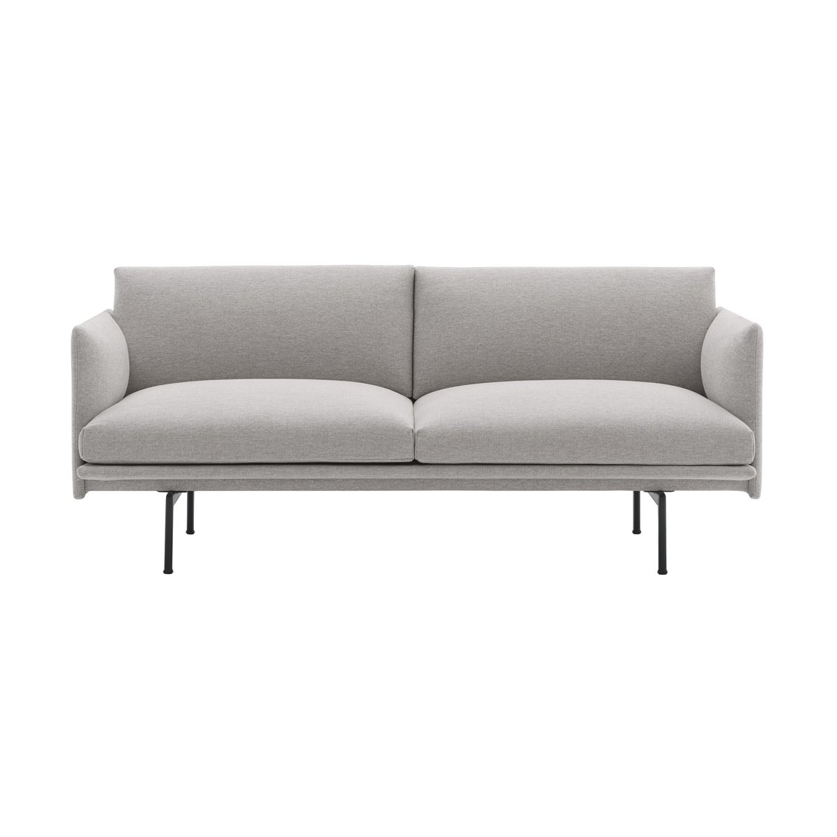 Muuto Outline bank 2-zits Clay 12-Black | Scandinavisch Interieur | Bankstellen | Grijs
