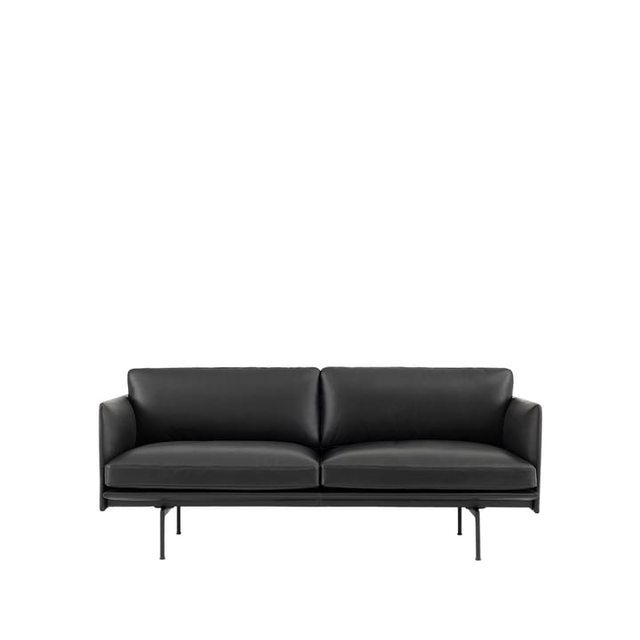 Outline bank 2-zits - Refine leather black-Black - Muuto