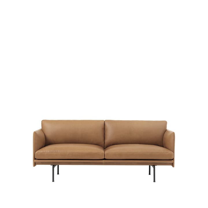 Outline bank 2-zits - Refine leather cognac-Black - Muuto