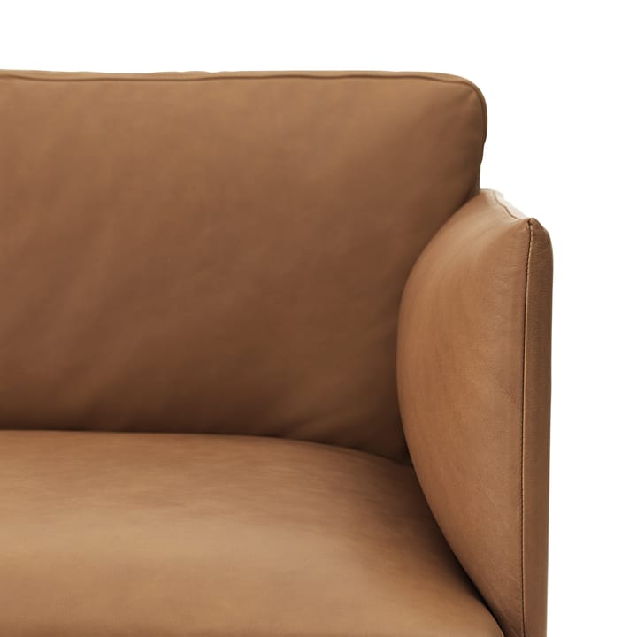 Outline bank 3-zits leer, Cognac-zwarte poten Muuto