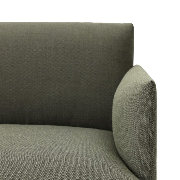 Outline bank 3-zits leer, Refine zwart-aluminium poten Muuto