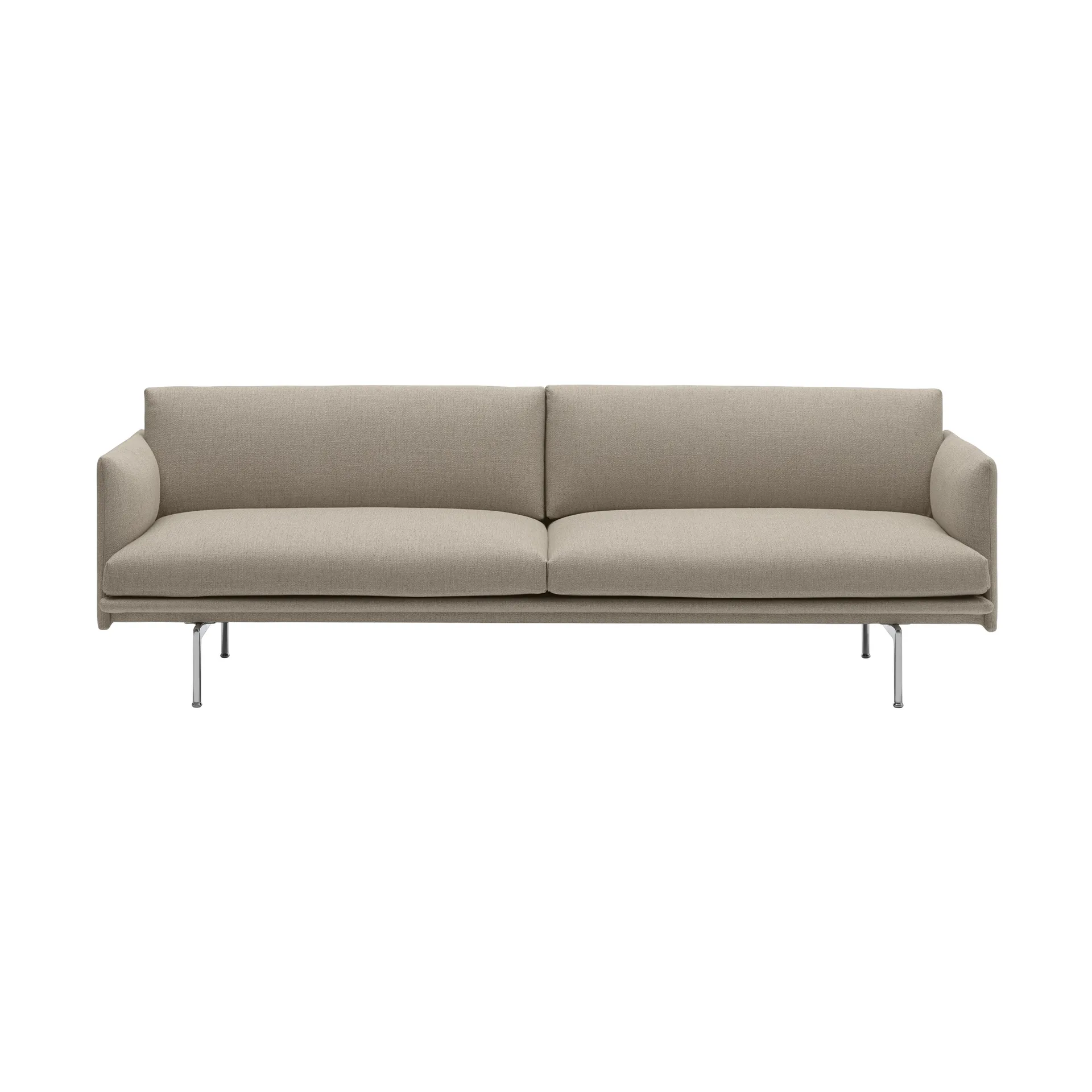 Outline bank 3-zits stof, Ecriture 240-Polished Aluminum Muuto