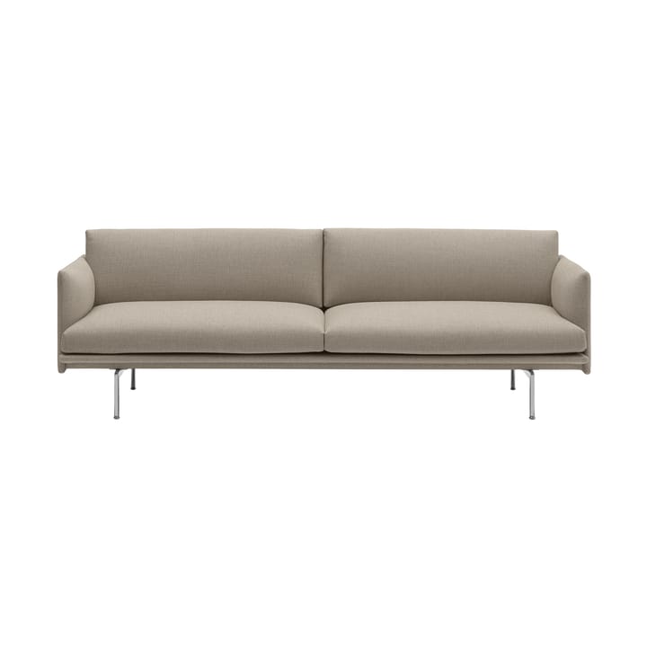 Outline bank 3-zits stof - Ecriture 240-Polished Aluminum - Muuto