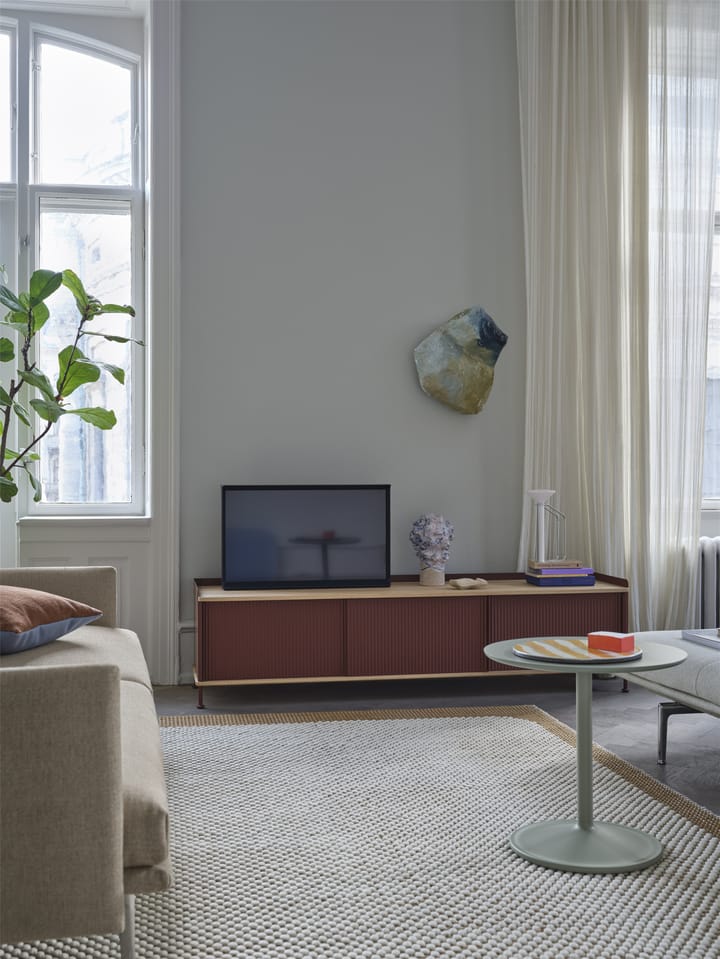 Outline bank 3-zits stof, Ecriture 240-Polished Aluminum Muuto