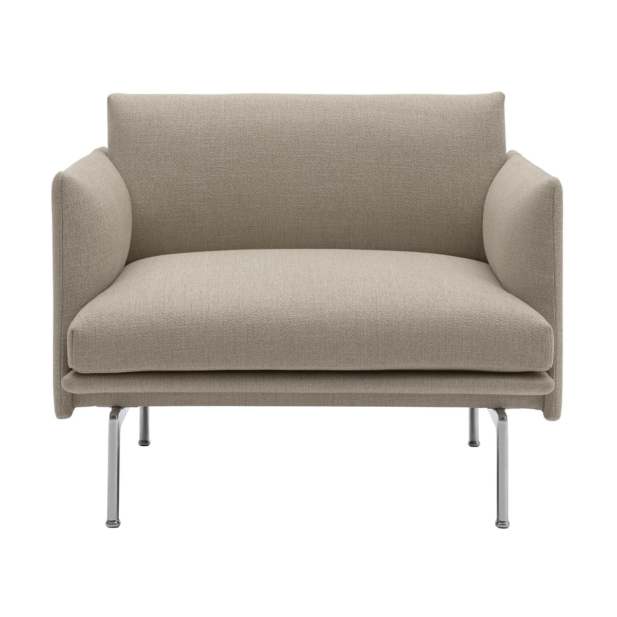 Muuto Outline chair fauteuil stof Ecriture 240-Polished Aluminum