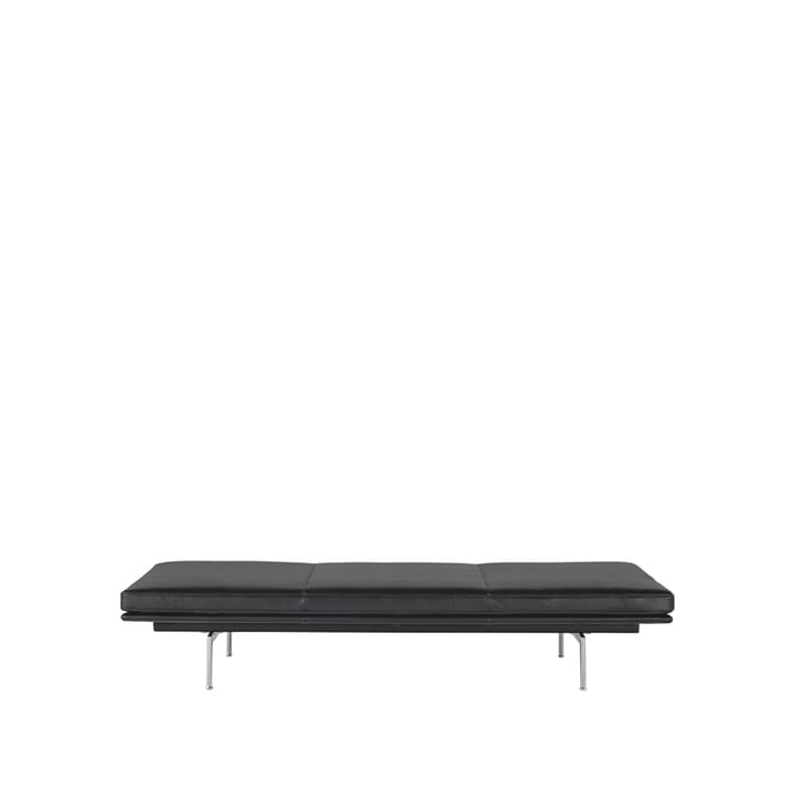 Outline dagbed - Refine leather black-Aluminium - Muuto