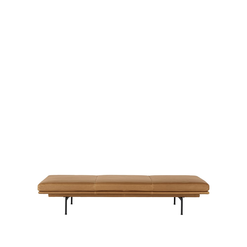 Muuto Outline dagbed Refine leather cognac-Black | Scandinavisch Interieur | Bedbanken & dagbedden | Bruin