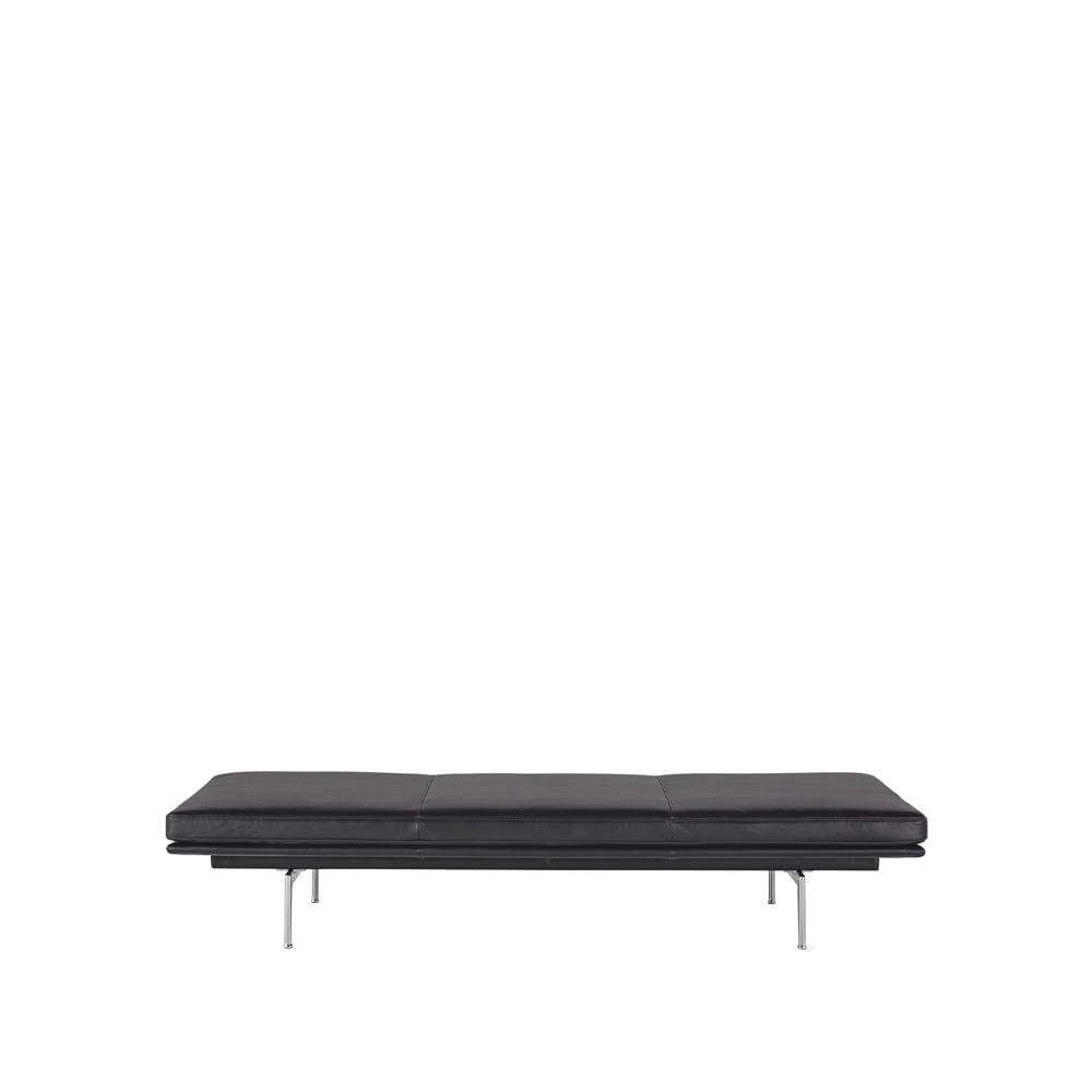 Muuto Outline daybed Refine leather black-Aluminium