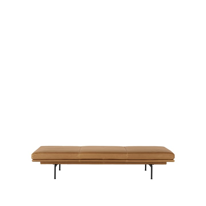 Outline daybed - Refine leather cognac-Black - Muuto