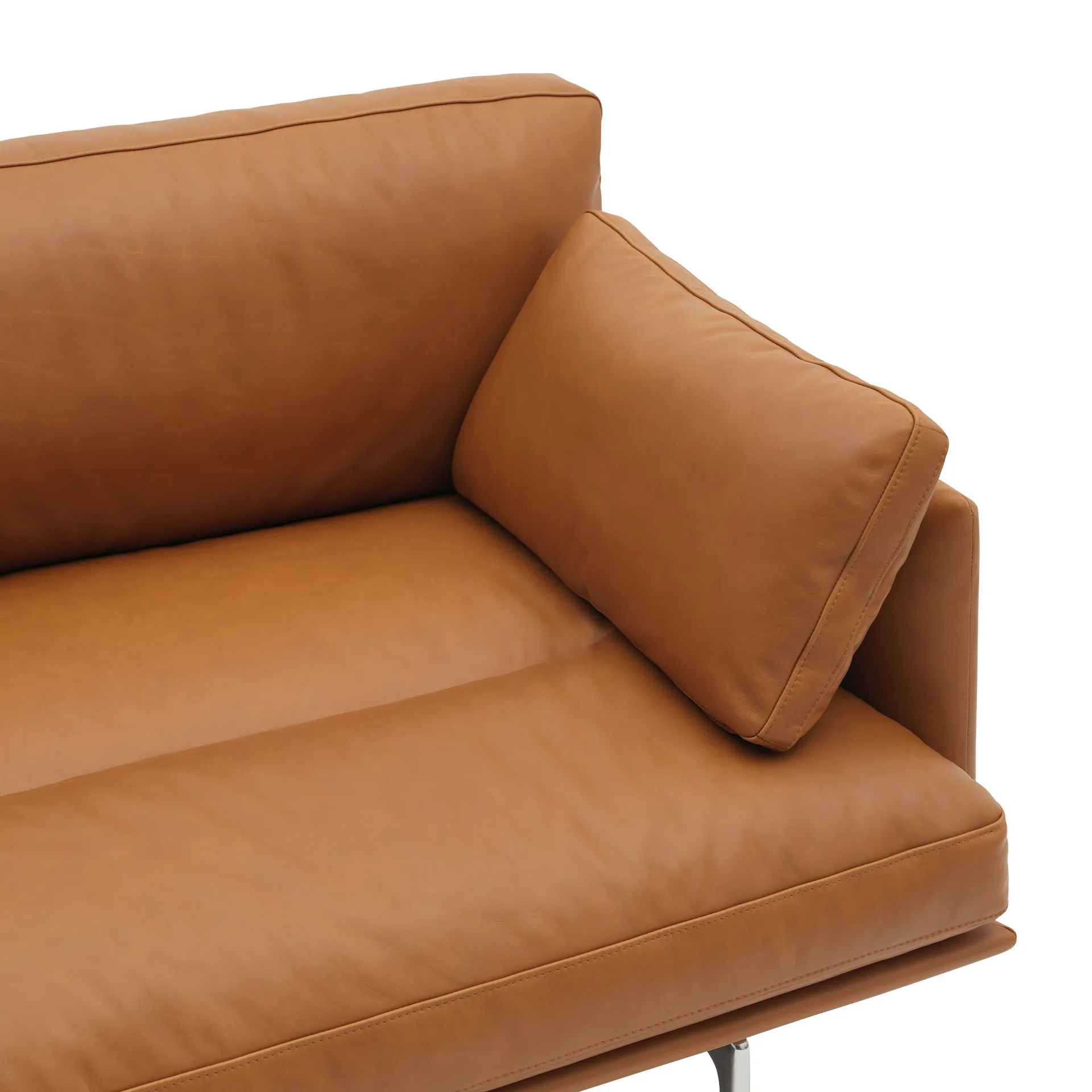Outline Soft kussen, Refine Leather Cognac, 55x30 cm Muuto
