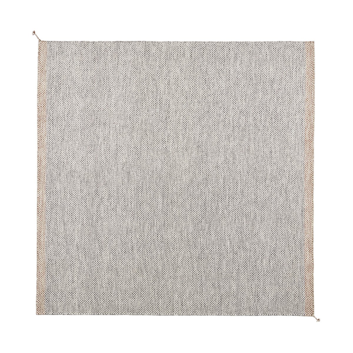Muuto Ply wollen vloerkleed 240x240 cm Black-white | Scandinavisch Interieur | Hoogpolige vloerkleden | Zwart