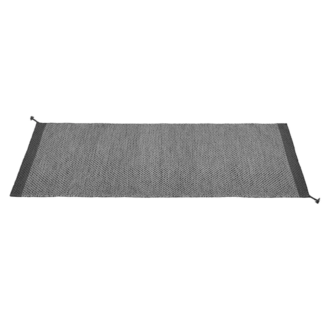 Ply wollen vloerkleed 80x200 cm, Dark grey Muuto