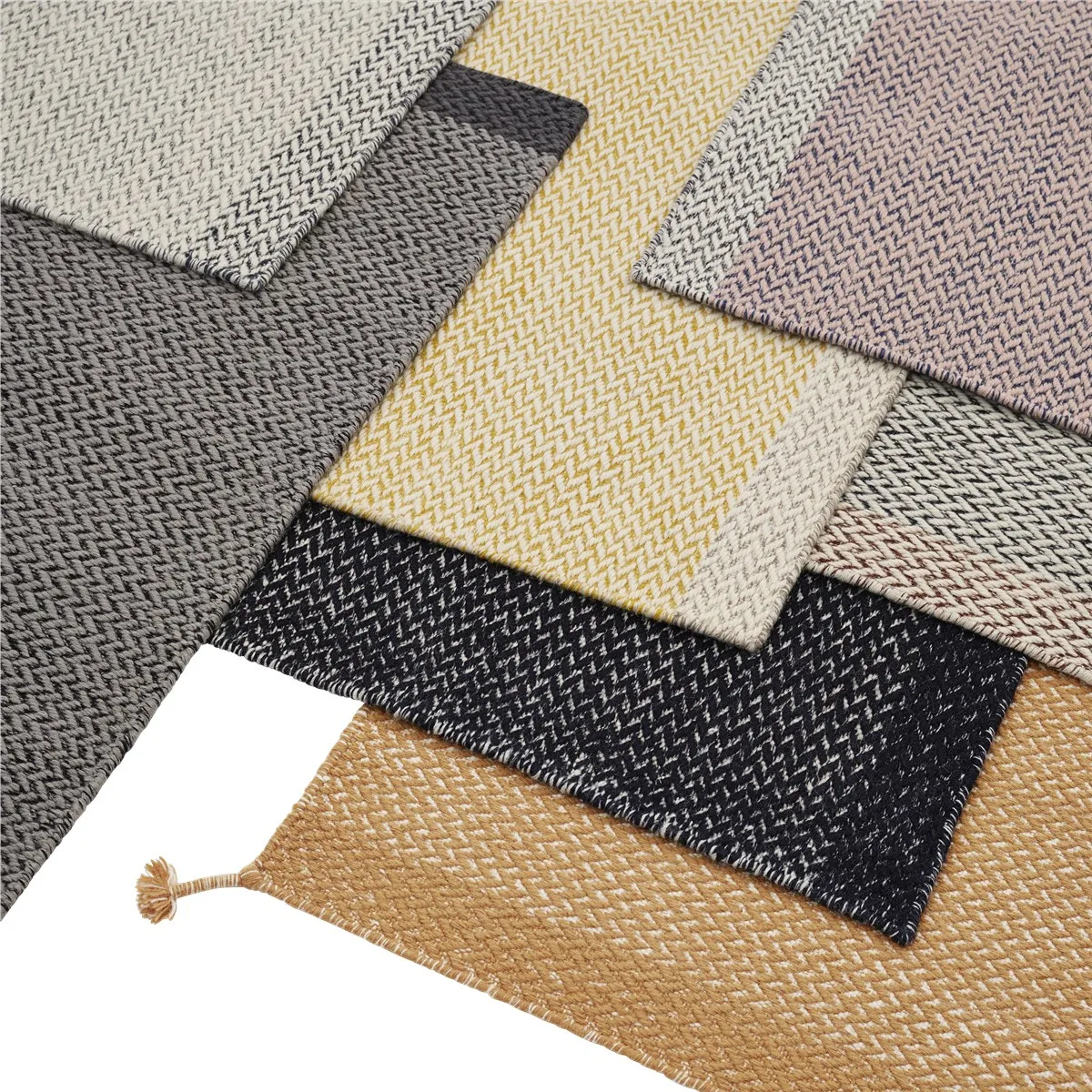 Ply wollen vloerkleed 80x200 cm, Dark grey Muuto