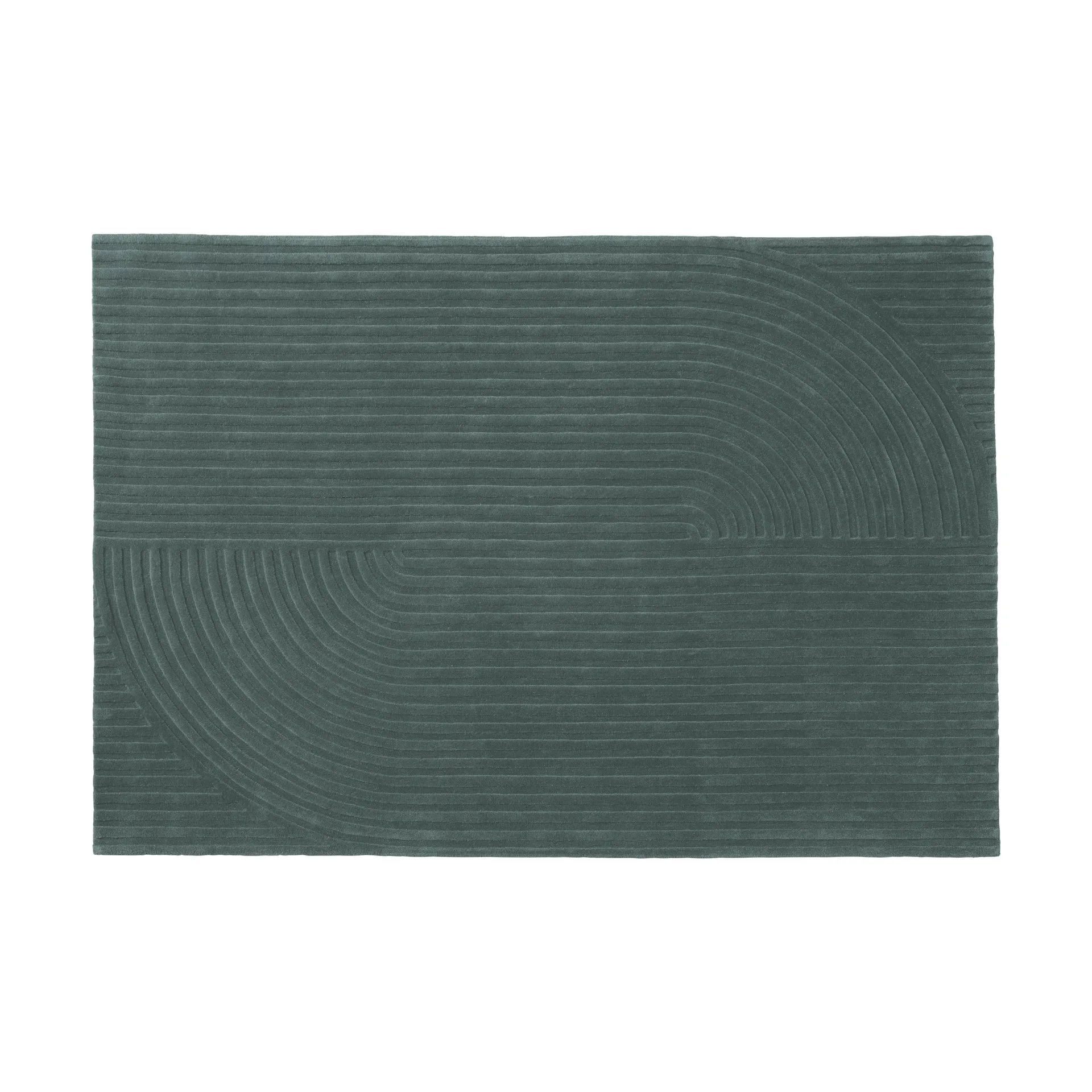 Relevo Rug Quattro vloerkleed van wol, Dark green, 170x240 cm Muuto