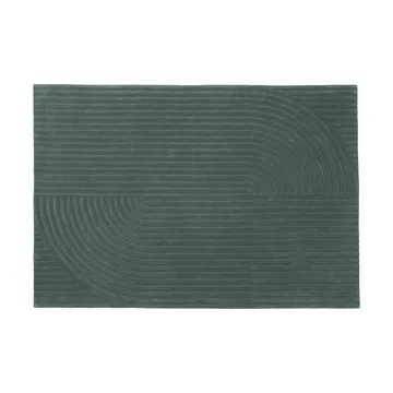 Relevo Rug Quattro vloerkleed van wol - Dark green, 170x240 cm - Muuto