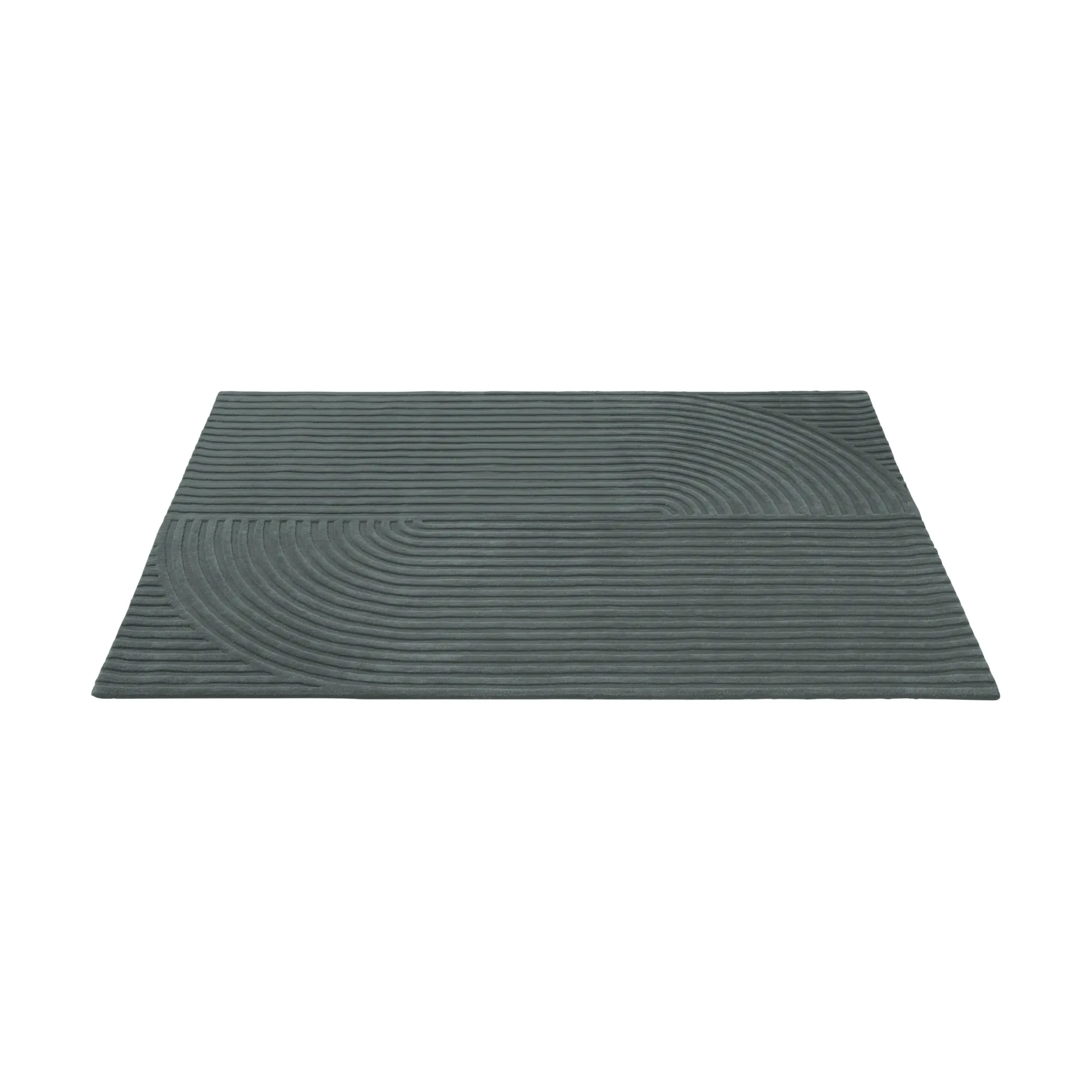 Relevo Rug Quattro vloerkleed van wol, Dark green, 170x240 cm Muuto