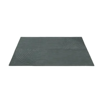 Relevo Rug Quattro vloerkleed van wol - Dark green, 170x240 cm - Muuto