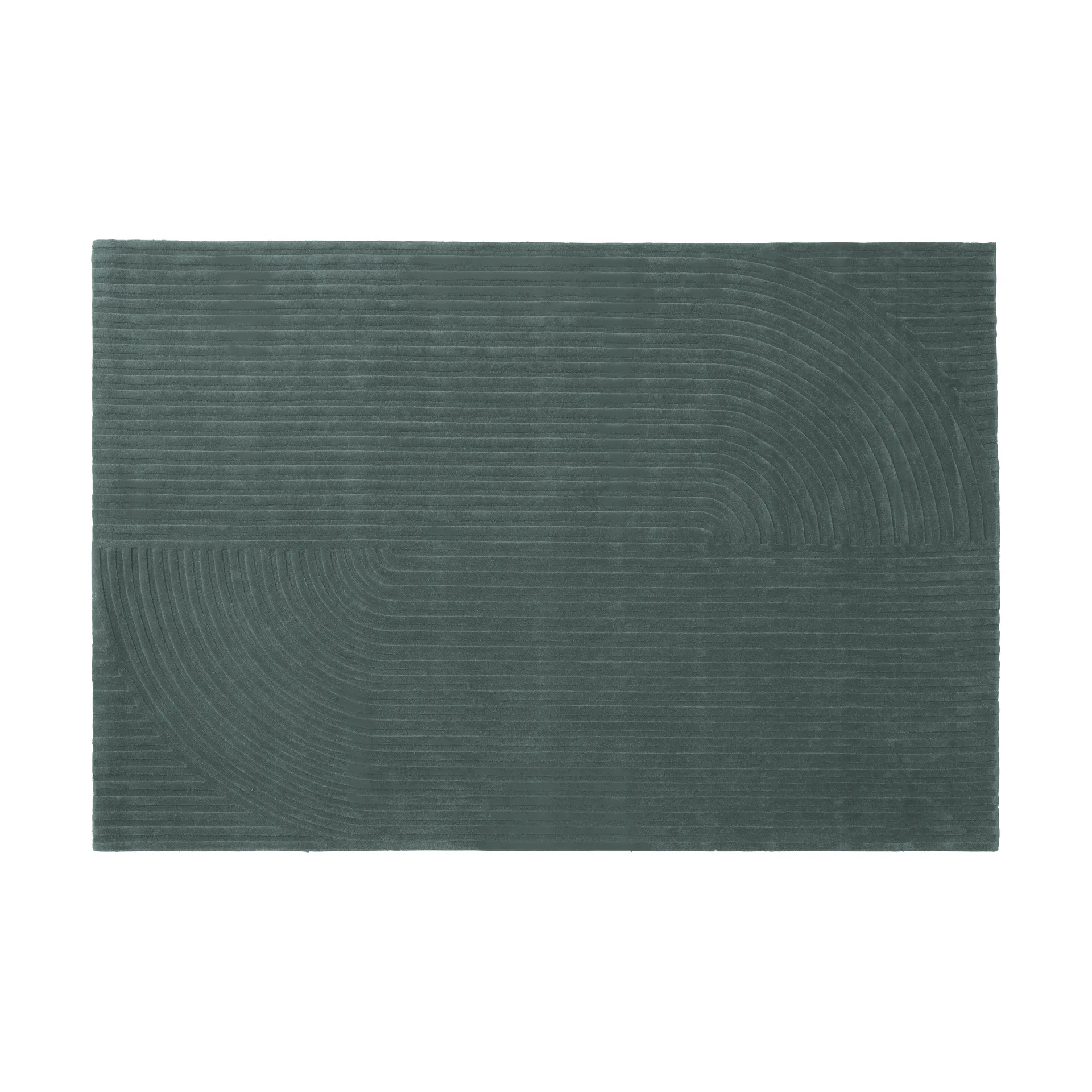 Relevo Rug Quattro vloerkleed van wol, Dark green, 200x300 cm Muuto