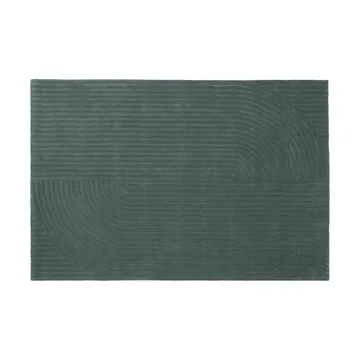 Relevo Rug Quattro vloerkleed van wol - Dark green, 200x300 cm - Muuto