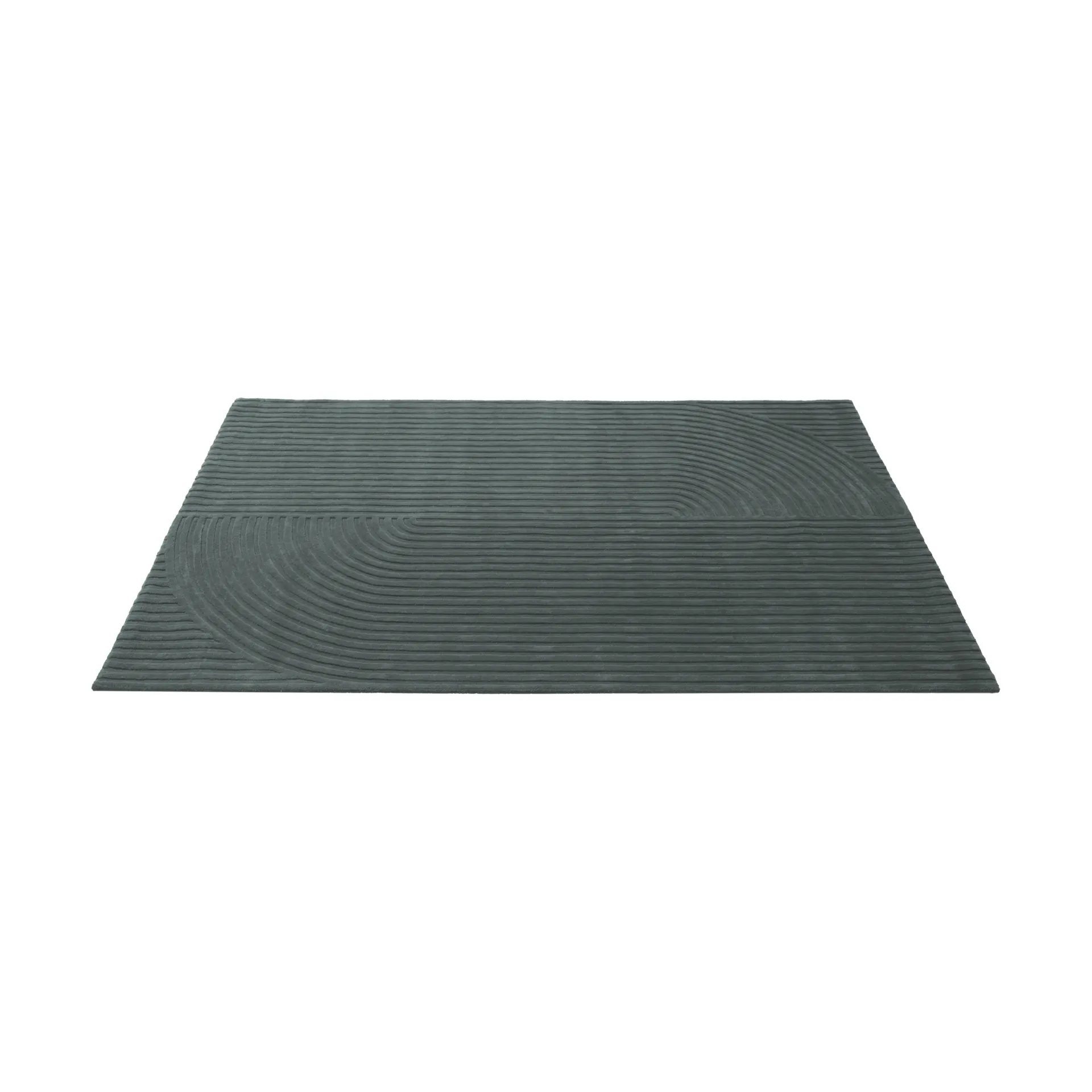 Relevo Rug Quattro vloerkleed van wol, Dark green, 200x300 cm Muuto