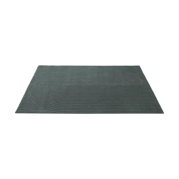 Relevo Rug Quattro vloerkleed van wol - Dark green, 200x300 cm - Muuto