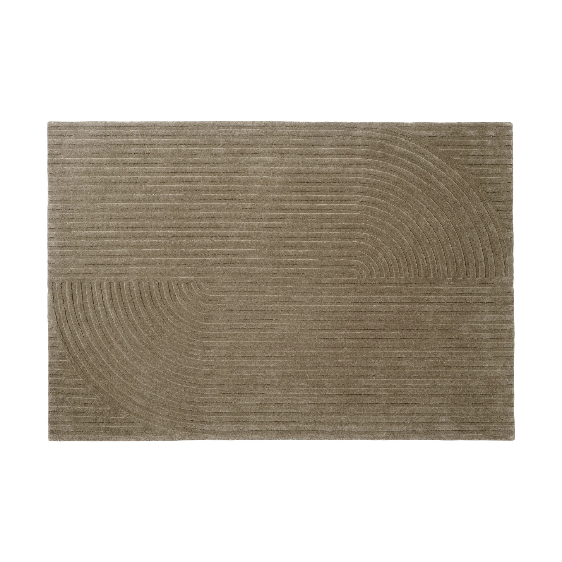 Relevo Rug Quattro vloerkleed van wol, Taupe, 170x240 cm Muuto