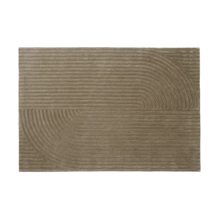 Relevo Rug Quattro vloerkleed van wol - Taupe, 170x240 cm - Muuto