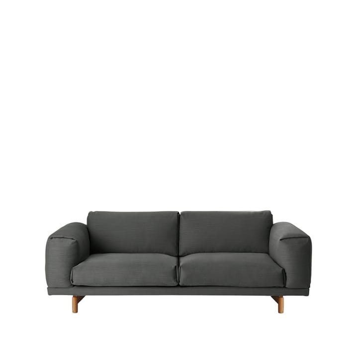 Rest bank - 2-zits-remix 163 grey-eikenhouten poten - Muuto