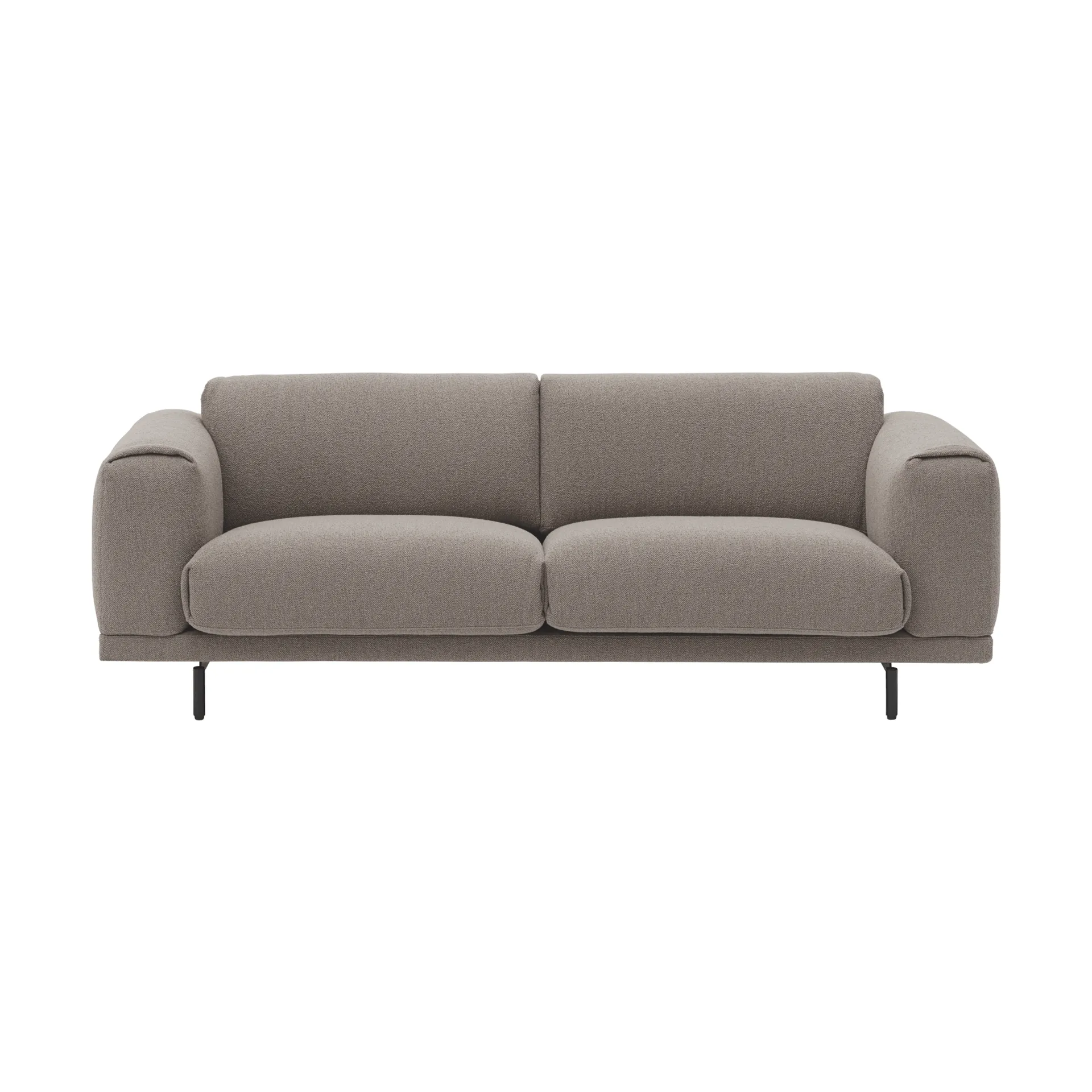 Rest bank, 3-zits, Hearth 6 grey-zwarte poten Muuto