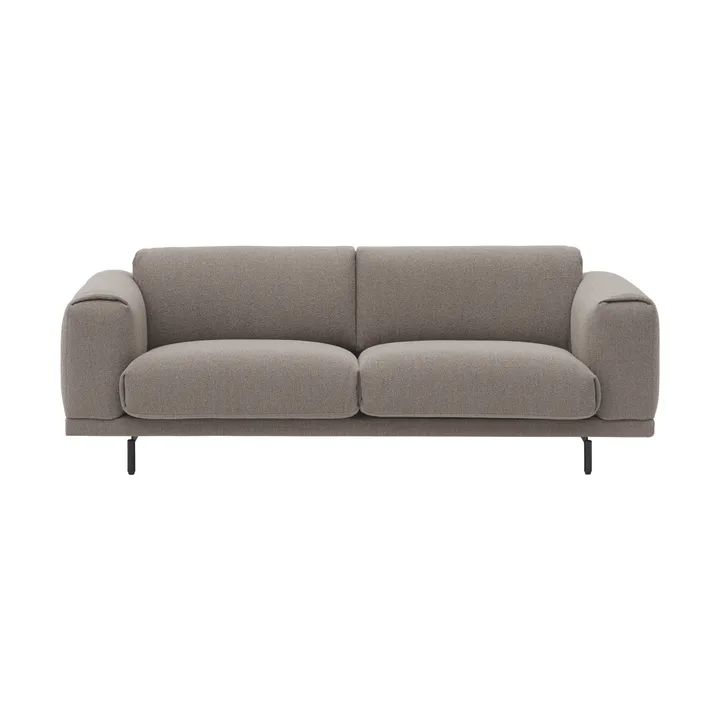 Rest bank - 3-zits, Hearth 6 grey-zwarte poten - Muuto