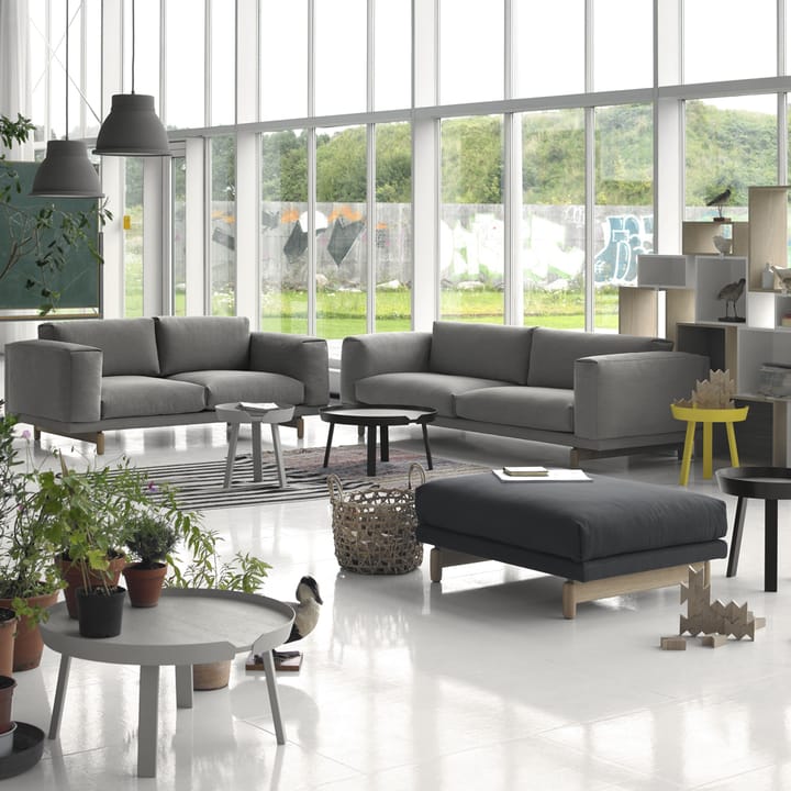 Rest bank, 3-zits-remix 163 grey-eikenhouten poten Muuto