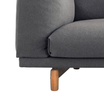 Rest bank - 3-zits-remix 163 grey-eikenhouten poten - Muuto